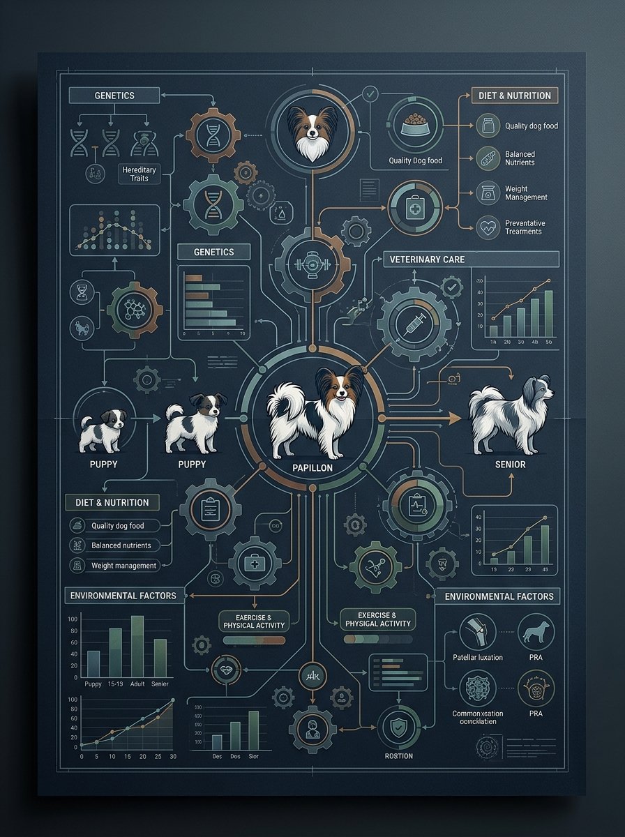 how long do papillons live for? concept illustration showing the core framework