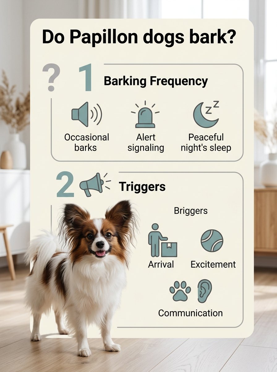 Do Papillon dogs bark? concept illustration showing the core framework